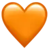 Coração cor de laranja