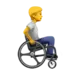 Person i manuell rullstol åt höger