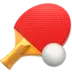 Raquete e bola de ténis de mesa