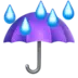 Payung Dengan Tetesan Hujan