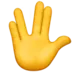 一只手，五指在中指和无名指中间分开