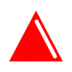Triángulo rojo señalando hacia arriba