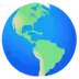 Globe centré sur les Amériques