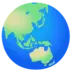 Globe centré sur l’Asie et l’Australie