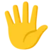 Поднятая рука с растопыренными пальцами