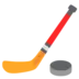 Crosse et palet de hockey sur glace
