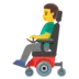 Homme dans un fauteuil roulant électrique