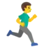 Mies juoksee oikealle