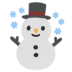 Bonhomme de neige avec flocons