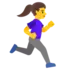 Nainen juoksee oikealle
