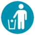 Знак выбрасывания мусора в корзину