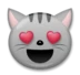 Lachend Kattengezicht Met Hartvormige Ogen