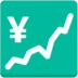 येन के चिह्न के साथ बढ़ोत्तरी का रुझान दर्शाने वाला चार्ट