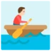 Persona che rema su una barca