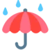 बारिश की बूँदों के साथ छाता