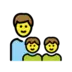 Famiglia con padre e due figli