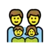 Família composta por dois pais, um filho e uma filha