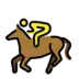 रेस के घोड़े पर बैठा घुड़सवार