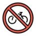 Simbolo che vieta le biciclette