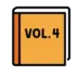 Livro escolar cor de laranja