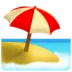 Playa con sombrilla
