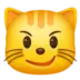 Selbstgefällig grinsender Katzenkopf