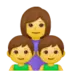 Familia con una madre y dos hijos