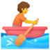 Persona remando en una barca