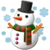 Schneemann mit Schneeflocken