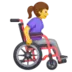 Vrouw in handmatige rolstoel naar rechts