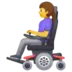 Frau in elektrischem Rollstuhl