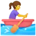 Frau im Ruderboot