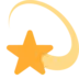 Simbolo della stella con scia circolare