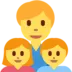 Família composta por pai, filho e filha