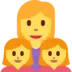 Familia con una madre y dos hijas