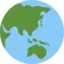 Globe centré sur l’Asie et l’Australie