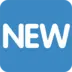 Simbolo con la parola “Nuovo” in lingua inglese