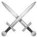 क्रॉस के आकार में तलवारें