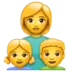 Família composta por mãe, filho e filha