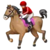 रेस के घोड़े पर बैठा घुड़सवार