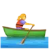 Frau im Ruderboot