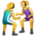レスリングする2人の女性