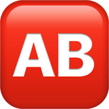 AB Button (Blood Type) Emoji on Apple macOS and iOS iPhones