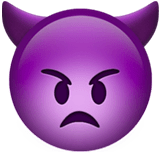Сердитое лицо с рожками Эмодзи на Apple macOS и iOS iPhone