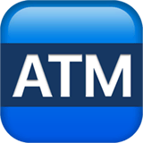 Знак банкомата Эмодзи на Apple macOS и iOS iPhone