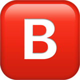B Button (Blood Type) Emoji on Apple macOS and iOS iPhones