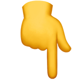 👇 Dorso da mão com dedo indicador a apontar para baixo Emoji nos Apple macOS e iOS iPhones