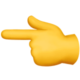 Hand mit nach links ausgestrecktem Zeigefinger Emoji auf Apple macOS und iOS iPhones