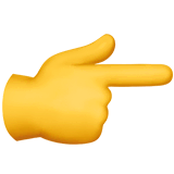 👉 Dorso da mão com dedo indicador a apontar para a direita Emoji nos Apple macOS e iOS iPhones