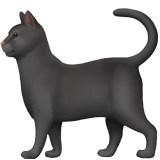 Черный кот Эмодзи на Apple macOS и iOS iPhone